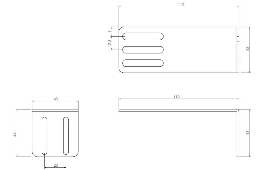 Second image of 110mm long angle brackets, 0.7m>1.76m (set 2/pce)