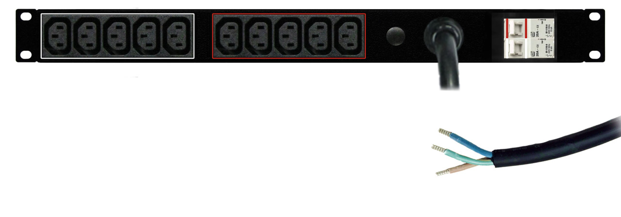 PDU: Branch | 10x Outlets | IEC C13 | 19'' 1RU Horizontal | Cable