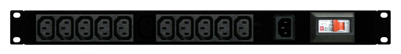 PDU: 10x Outlets | IEC C13 | 19'' 1RU Horizontal | Inlet