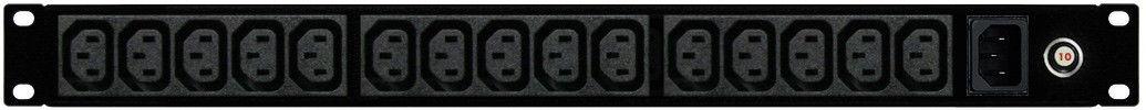 Second image of PDU: 15x Outlets | IEC C13 | 19'' 1RU Horizontal | Inlet