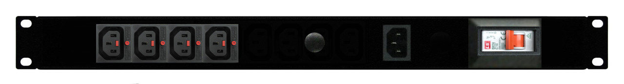 PDU: 4x Outlets | IEC-Lock C13 | 19'' 1RU Horizontal | Inlet