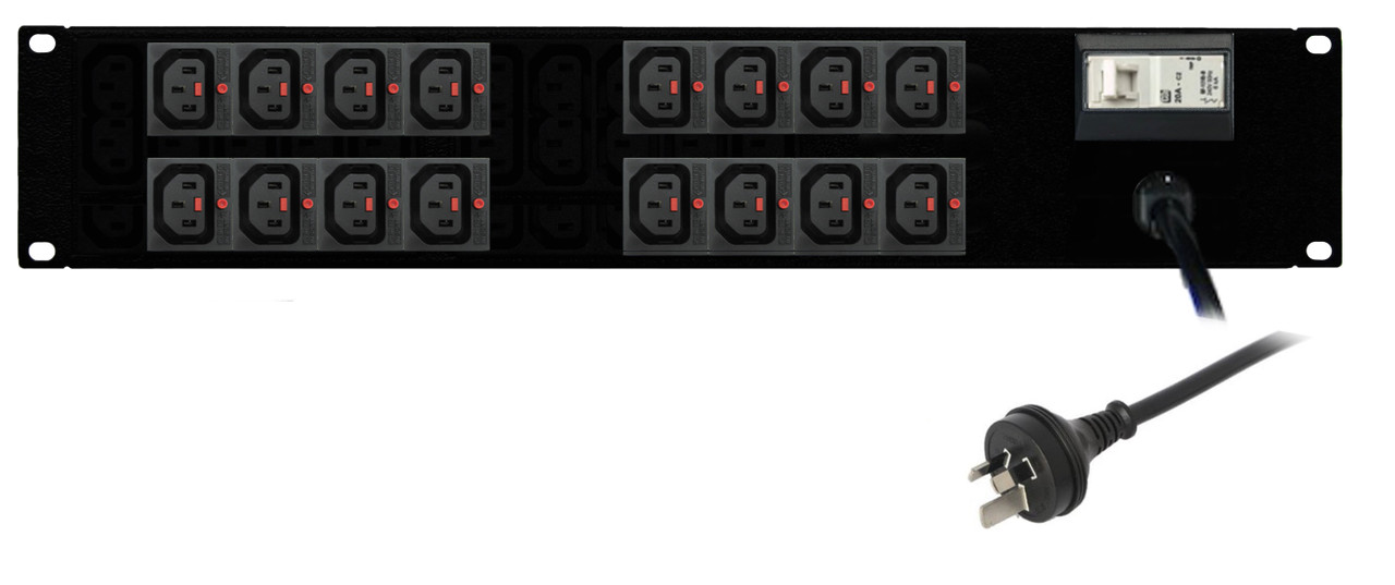Second image of PDU: 16x Outlets | IEC-Lock C13 | 19'' 2RU Horizontal