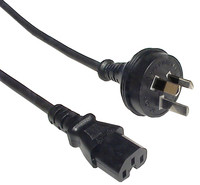 GPO 10A plug - IEC C15 '120degC' socket, Black lead