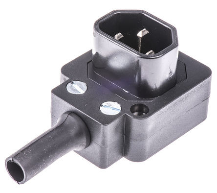 Second image of IEC C14 10A plug '4 position' rewireable - Black